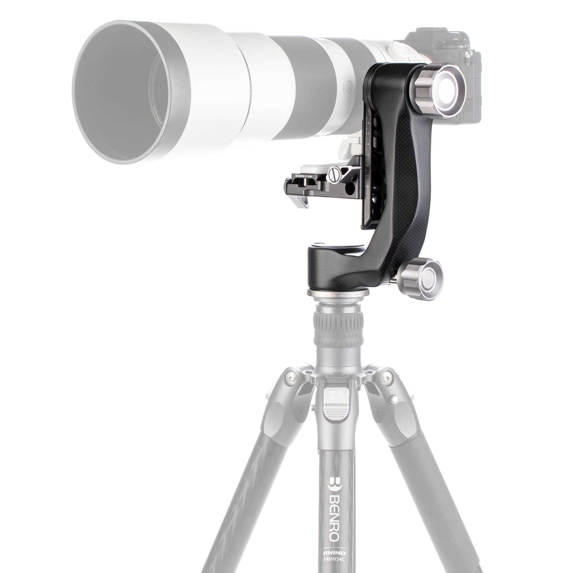 Schommelkop / Gimbal Head van carbon, met wisselplaat - Afbeelding 8