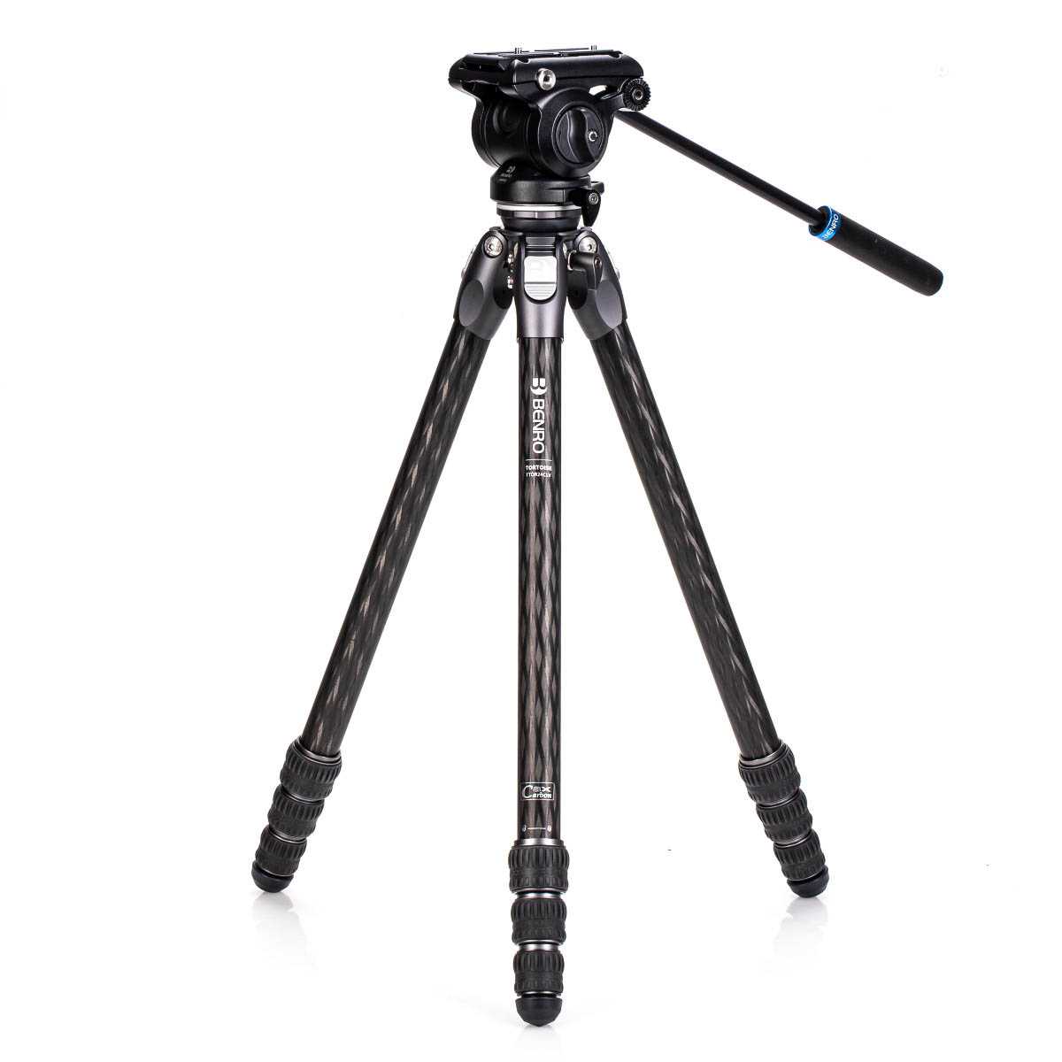 Videostatief single tube met videokop S4PRO - Tortoise Carbon 2-serie